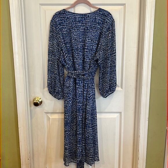 Cheztu Women’s plus size 22 blue geometric print midi dress - Picture 11 of 14